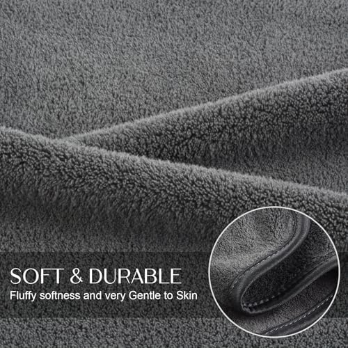 KinHwa Gray Bathroom Hand Towels, Microfiber Face Towels, 11x20 Inch - Image 3
