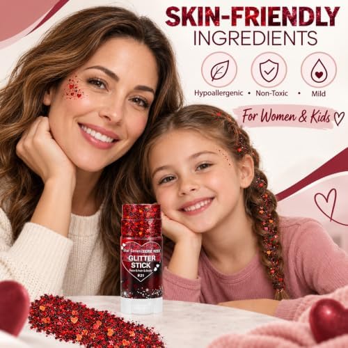 Mysense Red Black Halloween Glitter Stick,Face Hair Body Glitter Stick - Image 6