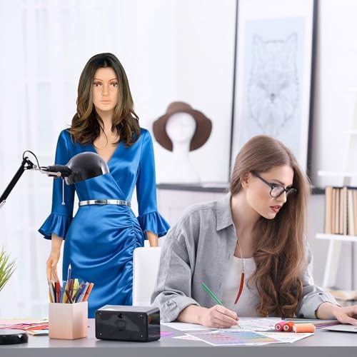 HomGarden Female Mannequin Manikin Full Body Dress Form, 69” Adjustable Mannequin Stand Sewing Dress Model Display Head Turns Dress Metal w/Base - Image 5