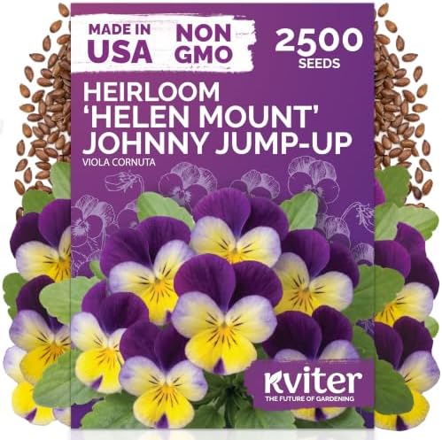 2,500 Johnny Jump Heirloom Flower Seeds for Planting, Viola Cornuta by KVITER
