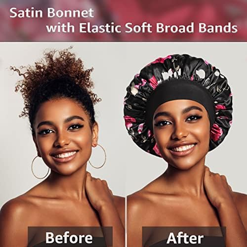 vidsel 4PCS Satin Bonnet, Bonnets for Women, Silk Hair Bonnet for Sleeping - Image 3