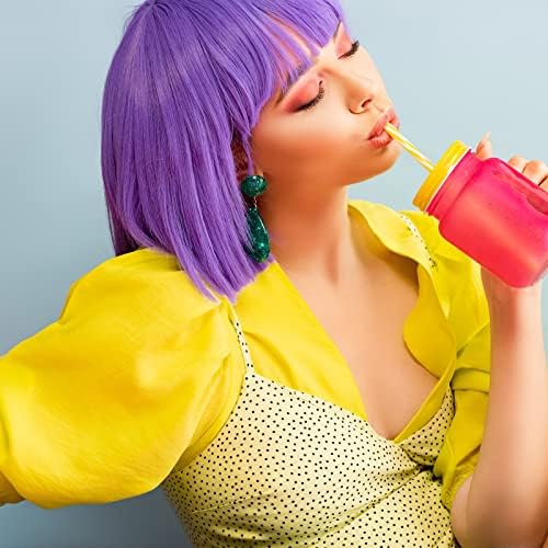 MIAHART Light Purple Short Bob Wig and Sunglass Set - Image 5