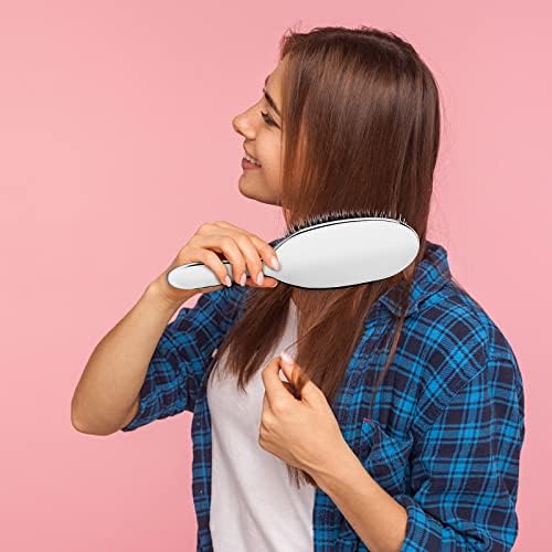 Sibba Anti-static Hair Brush Paddle Massage Hair Extension Brush Professional Detangle Natural Bristle Cushion Nylon Brush Comb for Long Thick Wavy Hair (Silver) - Image 6