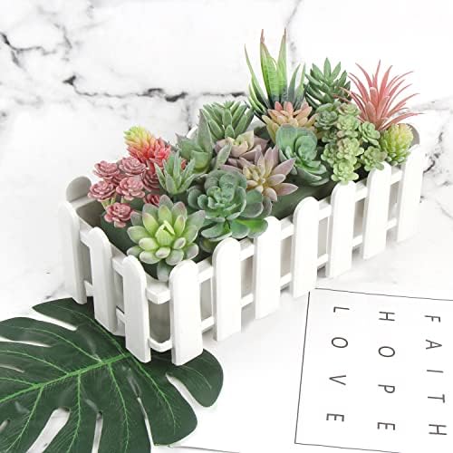 FOIMAS 18pcs Mini Artificial Succulent Plant,Flocked Faux Succulent for Floral Wall Garden Arrangement Home Office Decor,Unpotted - Image 3