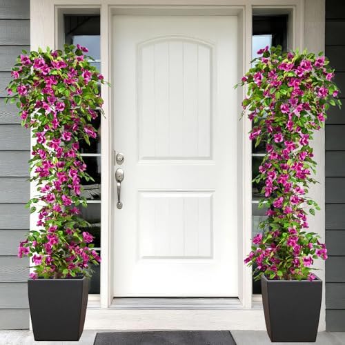 Artificial Bougainvillea Tree -6FT Faux Bougainvillea Tree with Realistic Flowers, Tall Fake Flower Tree for Indoor or Outdoor Decor, Silk Floral Plant for Living Room, Porch, Garden (Purple) - Image 7