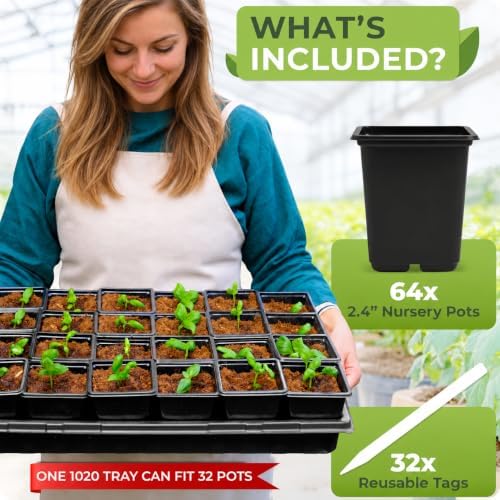 CARPATHEN Nursery Pots for Plants with Drainage Holes, 2.4 inch, 64 Pack - Image 3