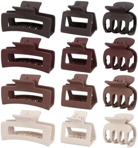 SMKSL 12 Pcs Hair Claw Clips for Women & Girls 3 Styles Hair Accessories by SMKSLHAIRCLAWCLIP