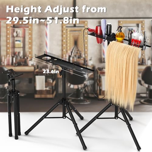 Stainless Steel Braiding Hair Rack Hair Extension Holder Height Adjustable - Image 3