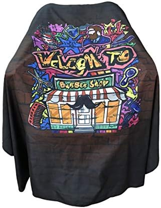 Barber Cape for Men, PELOCAPA Hair Cutting Cape with Metal Snap Closures, Professional Salon Cape, Large Waterproof Hairdressing Cape for Hairstylist- 63”× 56”(Graffiti Style) - Image 2