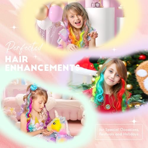 Dreamlover Colored Hair Extensions for Girls, 24 Pieces - Image 5