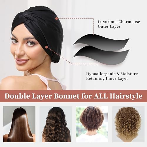 Adjustable Silk Bonnet Satin Curly Hair Wrap for Sleeping Women Anti-Frizz - Image 5