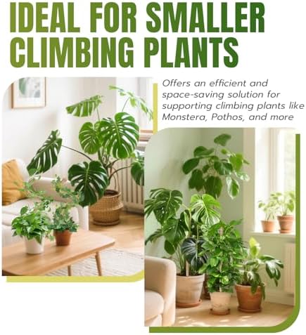 Mcbazel 2 Pack 27.5 Inch Bendable Moss Pole for Plants Monstera - Coco Coir Plant Support Stakes for Climbing Indoor Pothos, Potted Climbers & Philodendron - Flexible Stick Kit with Full Garden Ties - Image 3