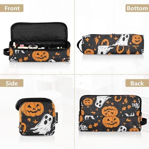 Hair Tools Travel Bag with Heat Resistant Mat Detachable 2-in-1 Curling Iron Travel Case Hot Tools Organizer for Straightener Flat Iron Gothic Funny Halloween Ghost and Pumpkins - Image 5