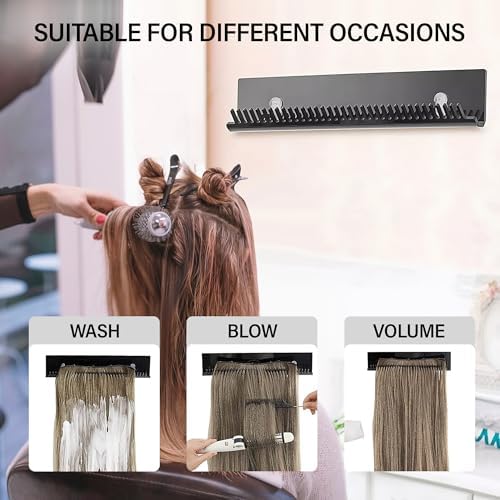 Hair Extension Holder Braiding Hair Rack Hair Extension Hanger Hair Holder Weft Holder w/2 Suction Cups Designed to Securely Hold Extra Wide Wefts While You Wash, Color, Style & Store - Image 4