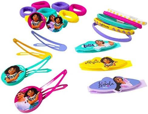 Luv Her Encanto Girls 20 Piece Accessory Set with 3 Barrettes, 4 Snap Hair Clips, 5 Elastics and 8 Terry Ponies - Ages 3+ - Image 2