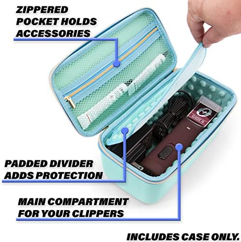 CASEMATIX Clipper Case Holds Clippers, Hair Buzzers, Trimmers, T Finisher Liner - Barber Travel Case For Stylist, Hairstylist and Salon Hair Cutting Supplies, Turquoise - Image 3