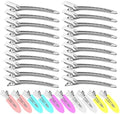 30PCS Metal Alligator Hair Clips, Duck Billed Salon Styling Clips with Holes, Heavy Duty Silver Hair Pins for Women, DIY Bows & Home Use (30 Mixed Sizes) by Unknown
