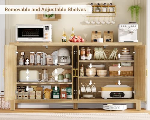 usikey 55" Buffet Cabinet with Storage, 4 Adjustable Shelves - Image 3