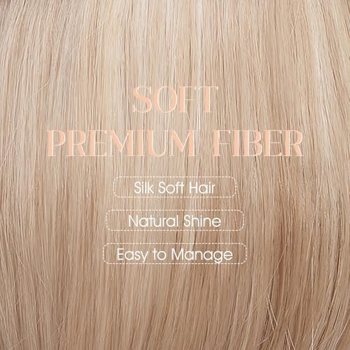 Rich Choices Hat Wigs for Women,Black Baseball Cap with Hair Extensions for Women,Short Bob Hairstyle Caps with Hair Attached Adjustable Baseball Cap Wig 6 Inch-Light Blonde with Ash Highlights - Image 3