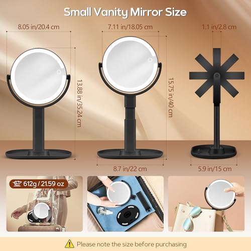 B Beauty Planet Makeup Mirror, Double-Sided Lighted Magnifying Mirror 30X - Image 6