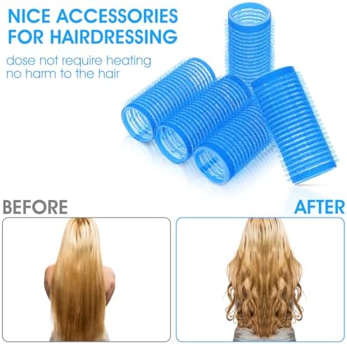 18pcs Plastic Hair Rollers Self Grip Hair Rollers with Rat Tail Comb Small Heatless Roller Hair Curlers for Pro Salon Hairdressing and DIY Hairstyles (0.98 X 2.44 Inch) - Image 4