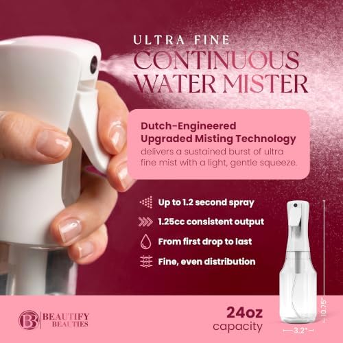 BeautifyBeauties Continuous Spray Bottle for Hair, 24 oz Mister Spray - Image 2