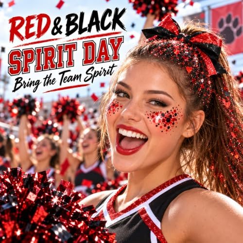 Mysense Red Black Halloween Glitter Stick,Face Hair Body Glitter Stick - Image 2