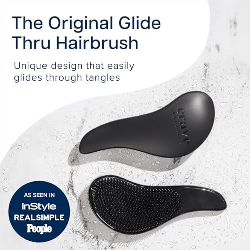 Crave Naturals Biggie Glide Thru Hair Brush - Detangler Brush for Curly, Straight, Wet or Dry Hair - Gentle Detangling Brushes for Adults, Kids, Toddlers - Hair Accessories for Women, 8.4x3.4" - Black - Image 2