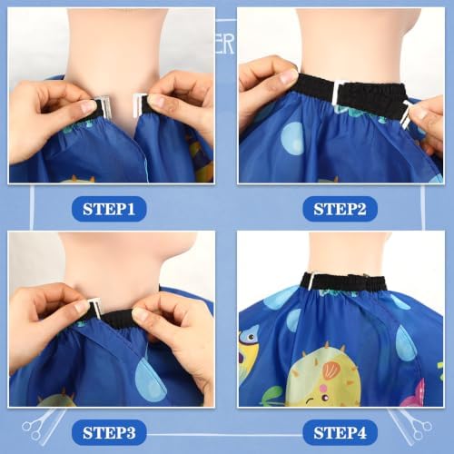 FEBSNOW Kids Barber Cape with Sleeves, Hair Cutting Cape for Boys and Girls - Image 3