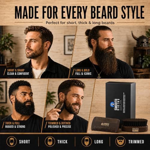 Smooth Viking - Beard Brush for Men Beard Kit for Men, Natural Boar Bristle - Image 4