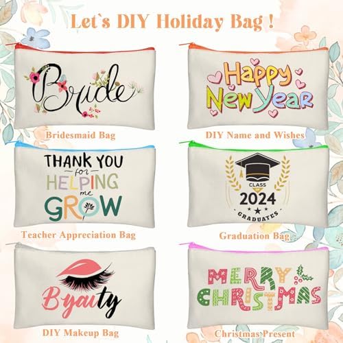 Legigo Blank Canvas Bags Zipper Pouch Makeup Bags Pencil Pouch Bulk - Image 4