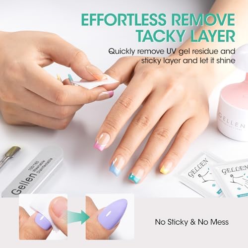 GELLEN Nail Cleanser Pads, 200 Pack Alcohol Prep Pads Individually Wrapped - Image 4