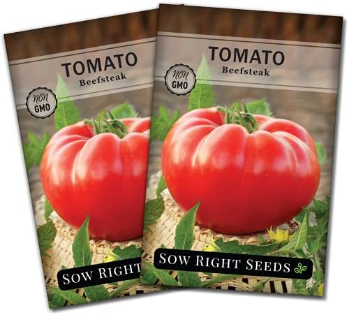 Sow Right Seeds- Beefsteak Tomato Seed for Planting Beef Steak Tomatoes 2pk by SowRightSeeds