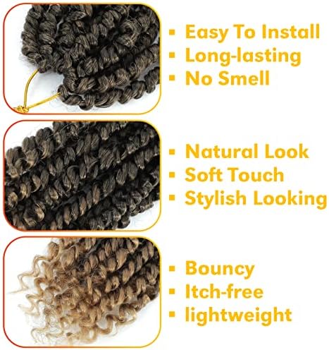 Passion Twist Hair 10 Inch Passion Twist Crochet Hair 9 Packs Pre twisted Crochet Hair for Black Women Crochet Passion Twist Hair Pre looped T27 - Image 4
