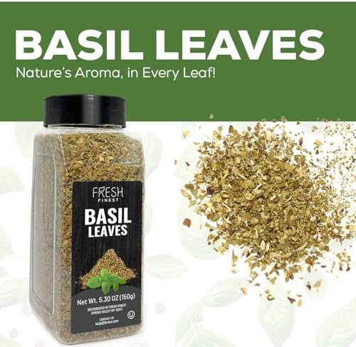 Fresh Finest Basil Leaves Spice 5.30 oz – Dried Sweet Basil for Cooking, Non-GMO, Gluten-Free, - Image 6