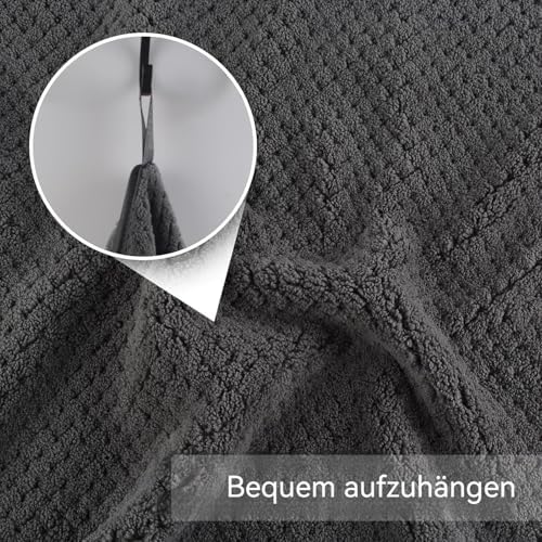 KinHwa Gray Bathroom Hand Towels, Microfiber Face Towels, 11x20 Inch - Image 5