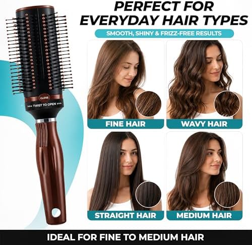 Detangler Self-Cleaning Retractable Hair Brush for Women - Brown - Image 6
