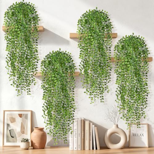 4Pcs Fake Hanging Plants, 32" Artificial Plants Mandala Greenery Ivy Vines by Yastouay