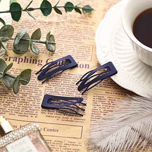 Chinco Navy Blue 24 Pcs Double Grip Hair Metal Snap Clips,2 Inch - Image 5