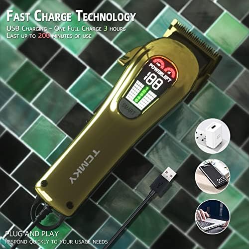 TCMKY Hair Clippers for Men Barber Clippers Rechargeable Hair Trimmer Kit - Image 6