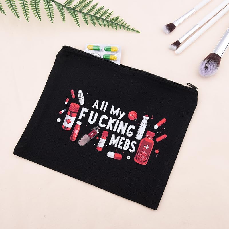 Medicine Storage Organizer Pouch Bag Travel Medication Bag Funny Pharmacist Gifts Physician Assistant Make Up Bags Family Nurse Practitioner Gifts for Women Men Cosmetic and Pill Bags Doctor Pouch - Image 7