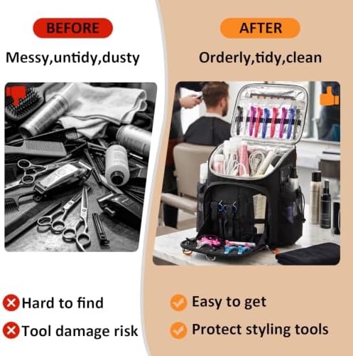 Hairstylist Traveling Bag, Large Barber Travel Backpack for Hot Hair Tools - Image 6