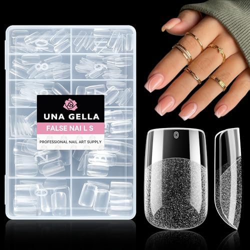 UNA GELLA Short Square X-Soft Gel Nail Tips 216pcs by UNAGELLA