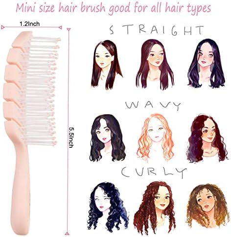 Mini Travel Hair Brush for Women, Curly & Wet Hair - Image 3