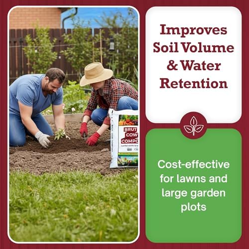 Brut Cow Compost – Nutrient-Rich Composted Cow Manure Organic Soil Amendment – 100% Pure Compost, Additive-Free Fertilizer for Vegetable Gardens, Flowers, Lawns & Indoor Plants – 10 Quart - Image 5
