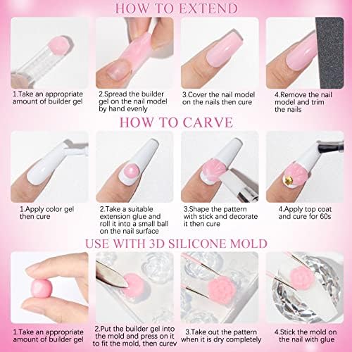 Solid Builder Gel for Nail Extension Non Stick Hand Scupture Hard Gel - Image 3