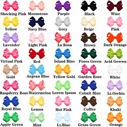 Oaoleer 40Pcs 3" Grosgrain Ribbon Alligator Clips, Barrettes & Hair Accessories for Baby Girls, Infants, Toddlers, Kids, Teens, Children (3 Inch, 40 Colors) - Image 2
