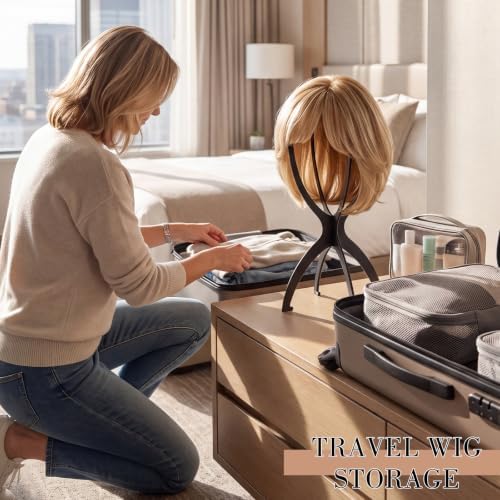 obeoby 6 Pack Updated Wig Stand, Foldable Wig Holder - Image 5
