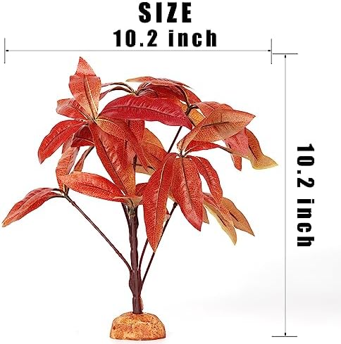 Fake Red Money Tree Reptile Terrarium Decor, for Snake Gecko Tank - Image 2
