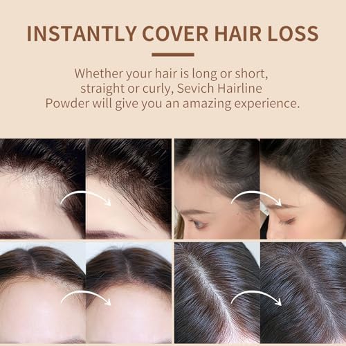 SEVICH Hairline Shadow Powder - Quick Cover for Grey Roots, Eyebrows & Beards, Touch Up Thinning Hair, Windproof & Sweatproof, Light Coffee - Image 4